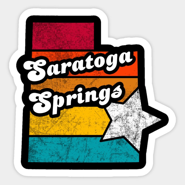 Saratoga Springs Utah Vintage Distressed Souvenir Sticker by NickDezArts